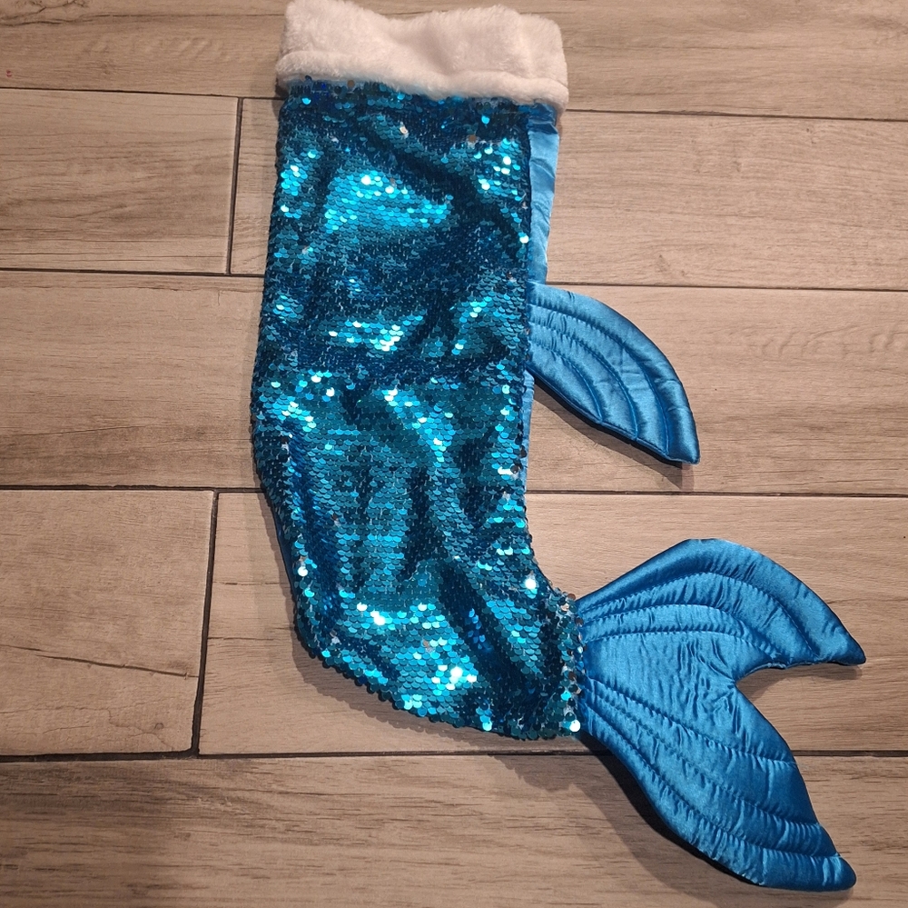 🦔Mermaid tail flip sequin christmas stocking🦄